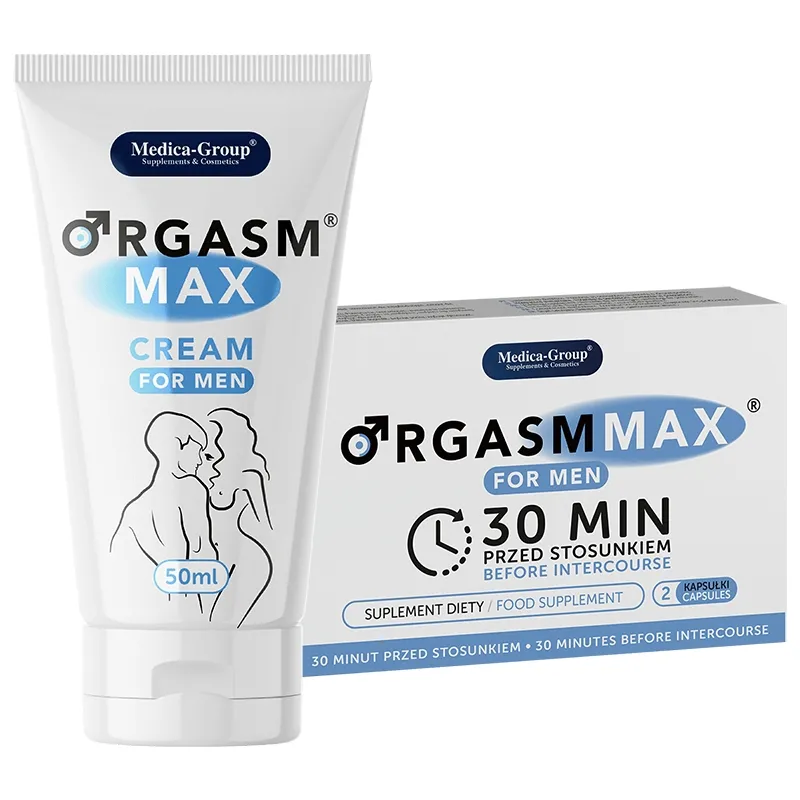 Orgasm Max - 2 kapsułki + CREAM for Men - 50ml - Na Szybką, Mocną, Długą Erekcję